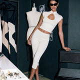 KNEE DEEP CAPRI PANTS OFF-WHITE