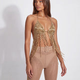 GOLD DIGGER BEADED TOP