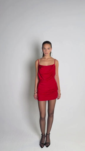 FLIRT ALERT DRESS RED