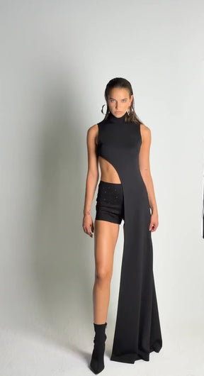 STOP STARING CRYSTAL SHORTS BLACK