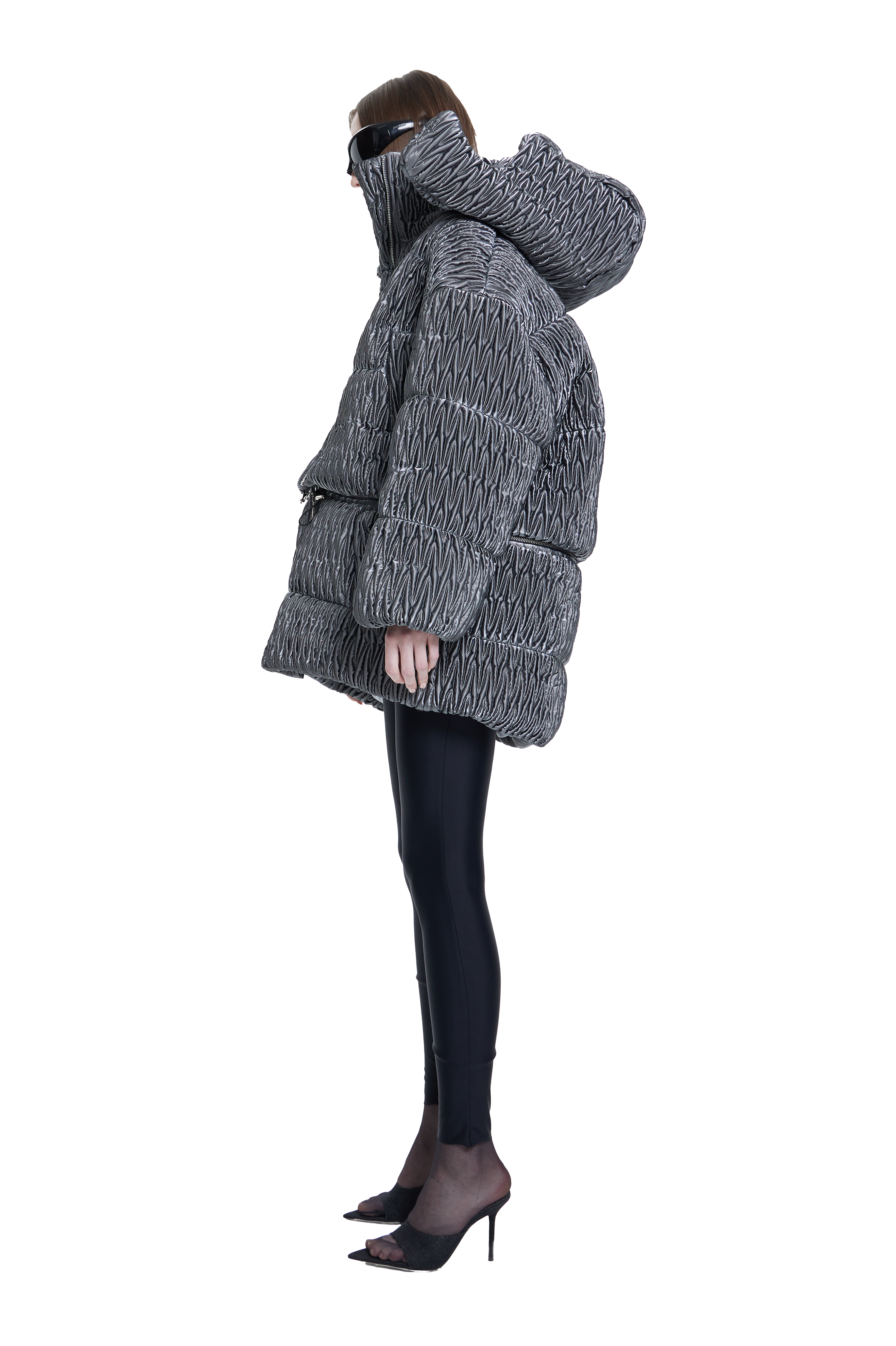 Khela siyah dik yaka uzun kol fitted bodysuit